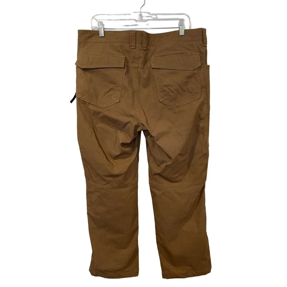 L.L. Bean Fleece Lined Work Carpenter Pants 36 X 28 Brown Double Knee Hunting - Picture 4 of 7